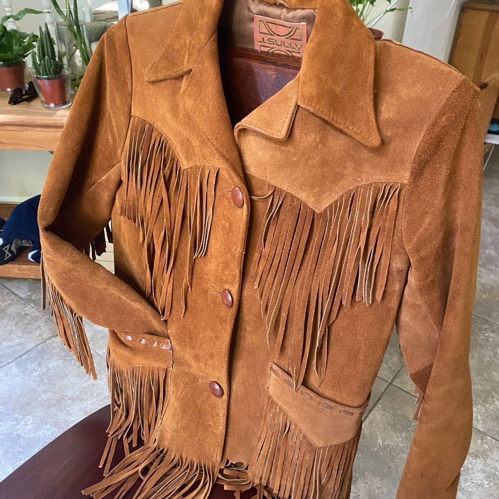 Vintage Suede Western Tan Jacket